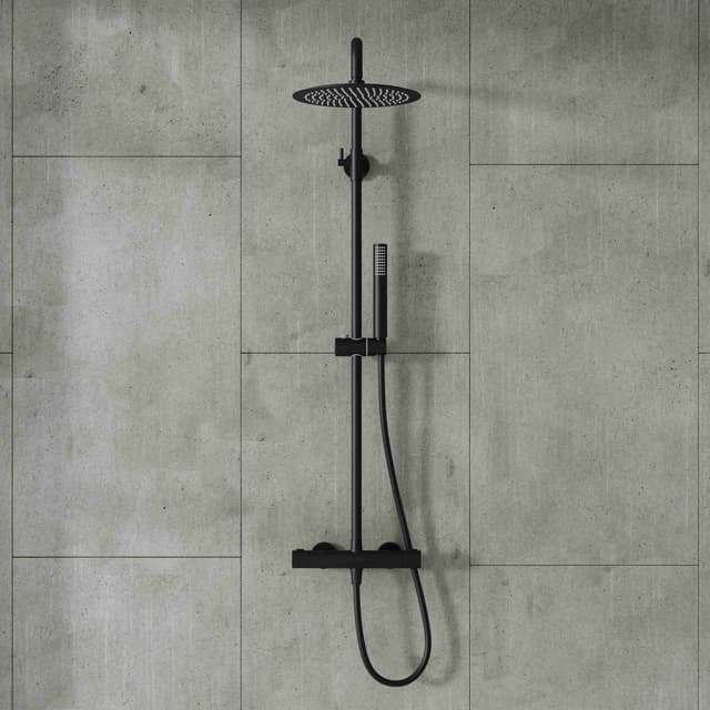 Kolumna prysznicowa LUGO CMN01TBL Deszczownica 25cm Termostat Czarna