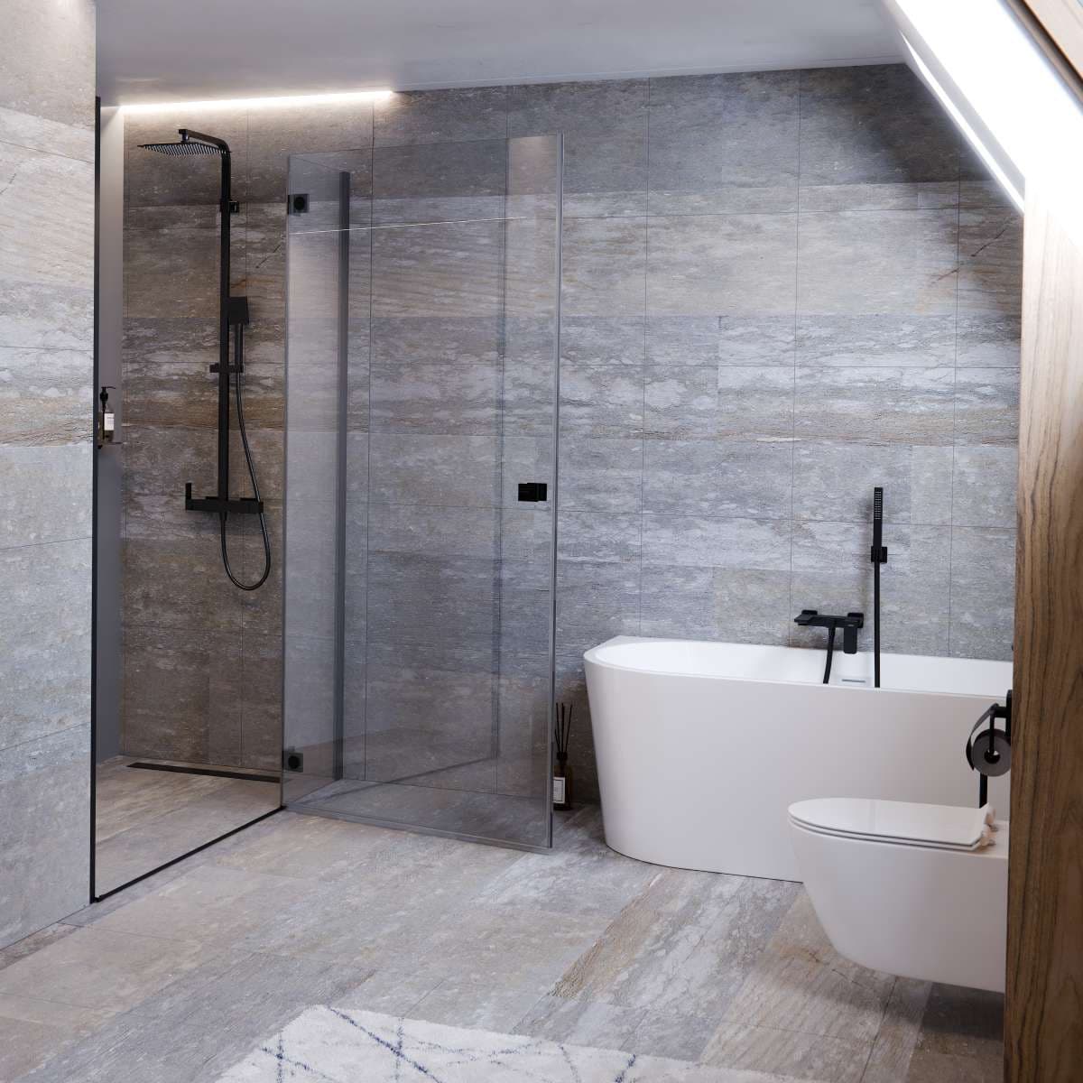 Kolumna prysznicowa ANGO CMN02MBL Deszczownica 25cm Czarna