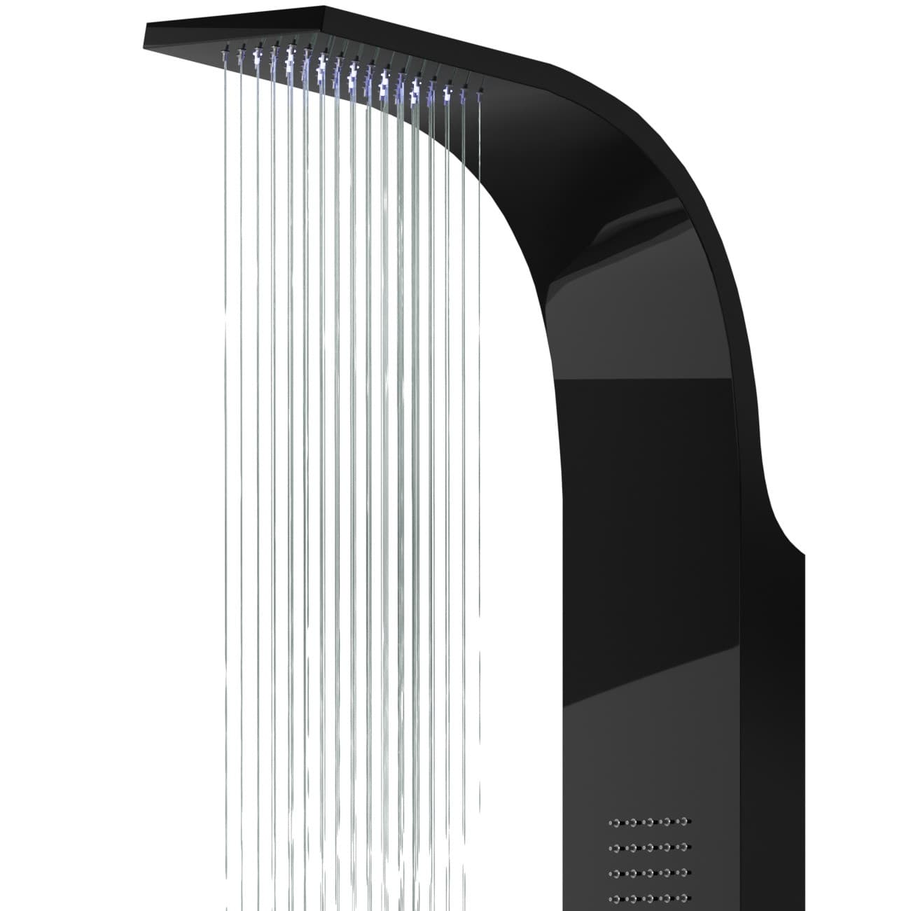 Panel prysznicowy Corsan SAMSARA Mieszacz Czarna stal Deszczownica LED