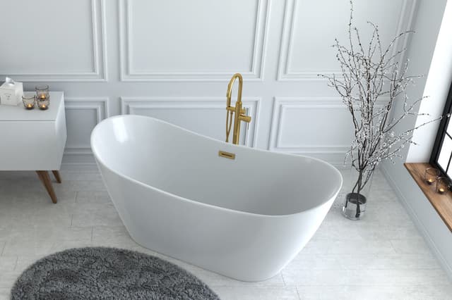 Bateria wannowa wolnostojąca Corsan Lugo CMB7560GL złota