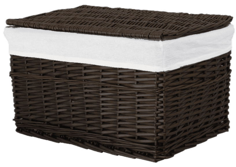 Skrzynia wiklinowa z wyściółką Koszoplotka czarny wenge 58x43x35h
