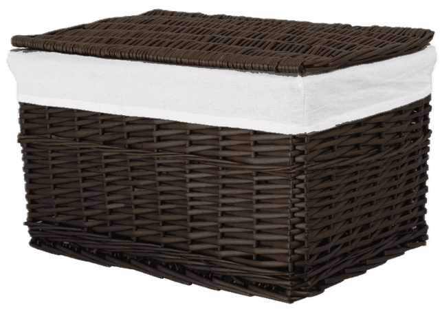 Skrzynia wiklinowa z wyściółką Koszoplotka czarny wenge 58x43x35h
