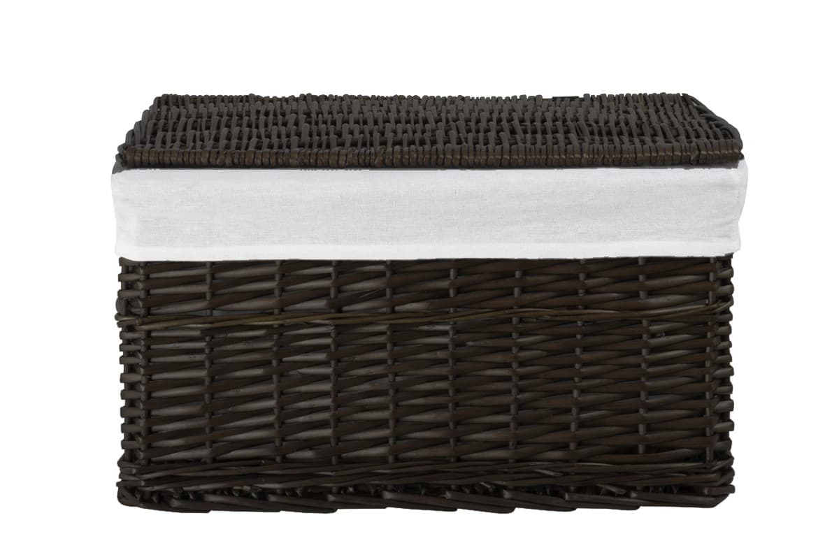 Skrzynia wiklinowa z wyściółką Koszoplotka czarny wenge 58x43x35h