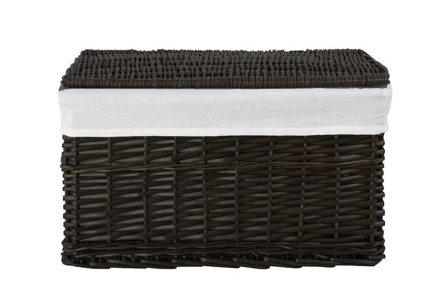Skrzynia wiklinowa z wyściółką Koszoplotka czarny wenge 58x43x35h