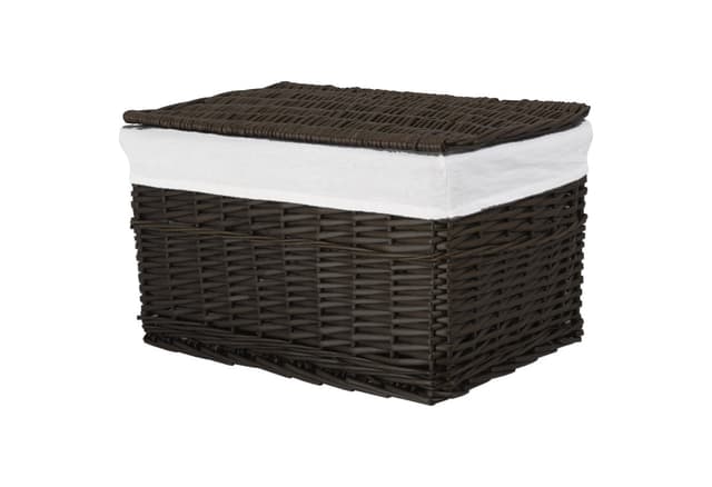 Skrzynia wiklinowa z wyściółką Koszoplotka czarny wenge 58x43x35h