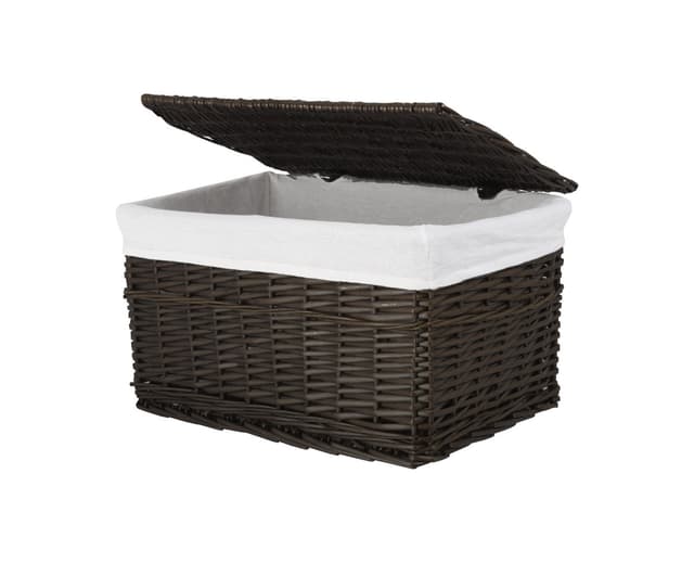 Skrzynia wiklinowa z wyściółką Koszoplotka czarny wenge 58x43x35h