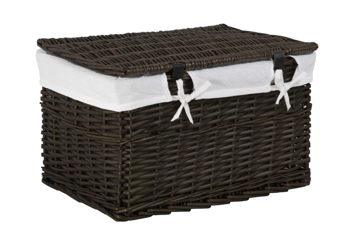 Skrzynia wiklinowa z wyściółką Koszoplotka czarny wenge 58x43x35h