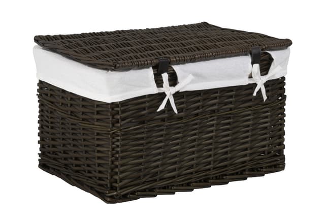 Skrzynia wiklinowa z wyściółką Koszoplotka czarny wenge 58x43x35h