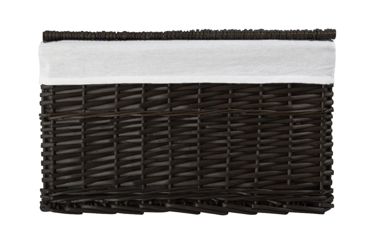 Skrzynia wiklinowa z wyściółką Koszoplotka czarny wenge 58x43x35h