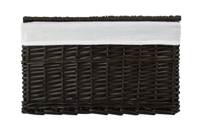Skrzynia wiklinowa z wyściółką Koszoplotka czarny wenge 58x43x35h