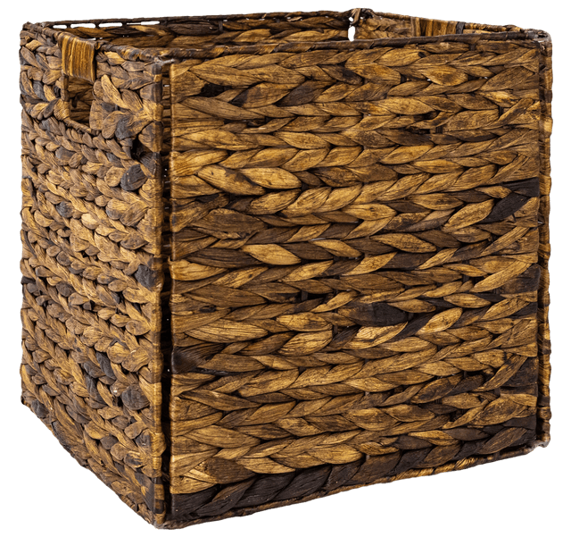 Składany kosz hiacyntowy Koszoplotka brązowy 33x33x33h