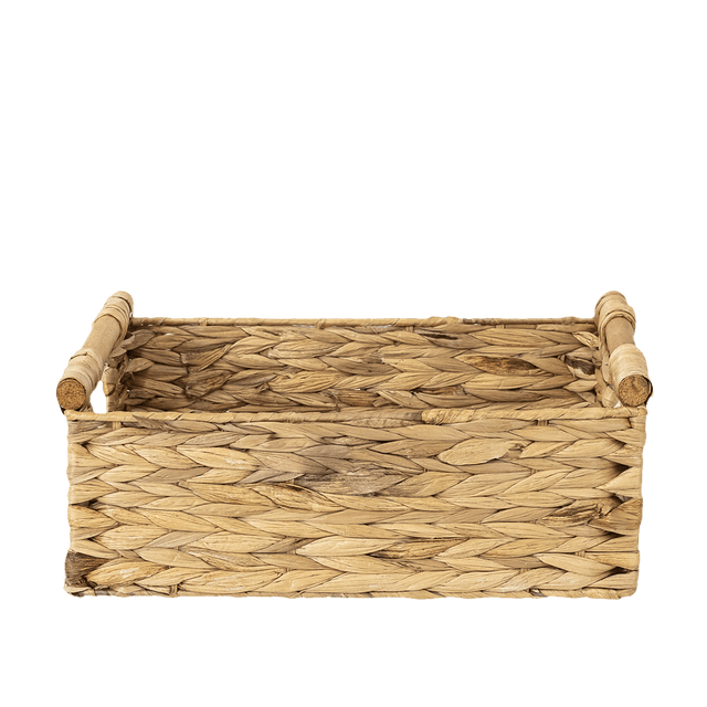 Koszyk hiacyntowy z uchwytami Koszoplotka naturalny 31x21x12h