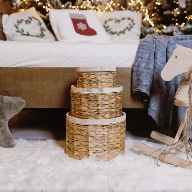 Koszyk hiacyntowy z tacą Koszoplotka brązowy 26x15h