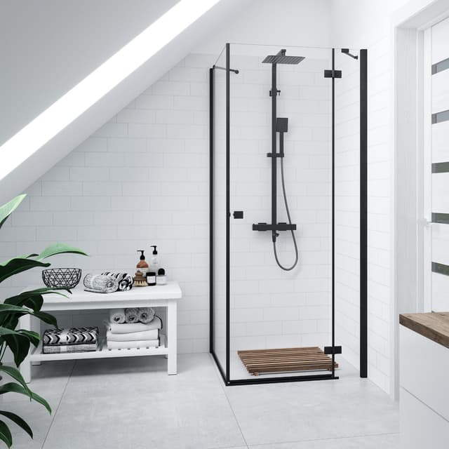 Kolumna prysznicowa ANGO LED02TBLW Deszczownica LED Termostat Wylewka obrotowa Czarna