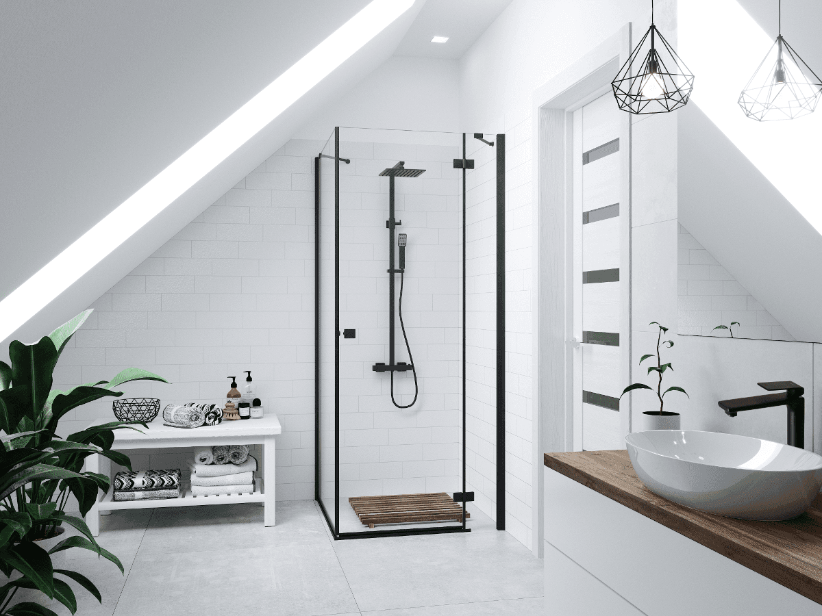 Kolumna prysznicowa ANGO LED02TBL Deszczownica LED Termostat Czarna