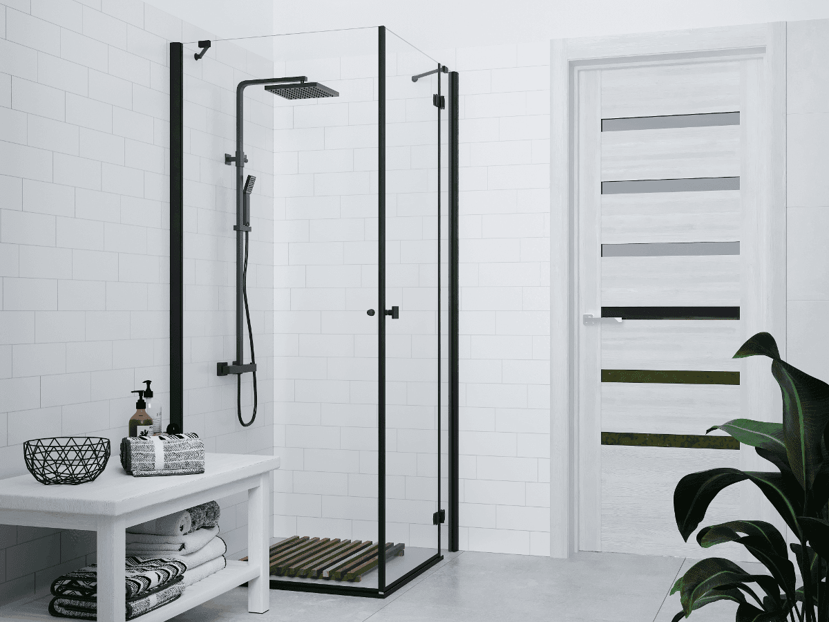 Kolumna prysznicowa ANGO LED02TBL Deszczownica LED Termostat Czarna