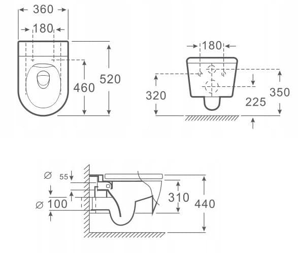 Misa sedesowa INTERO MS01 z wypinaną wolnoopadającą deską sedesową