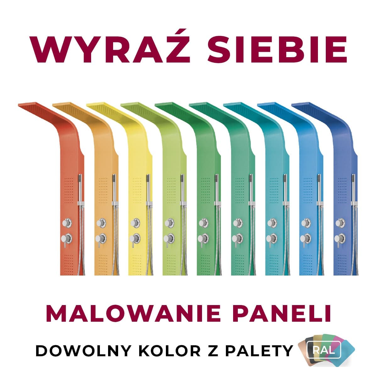 Panel prysznicowy Corsan Alto A017 Termostat Biały Deszczownica LED