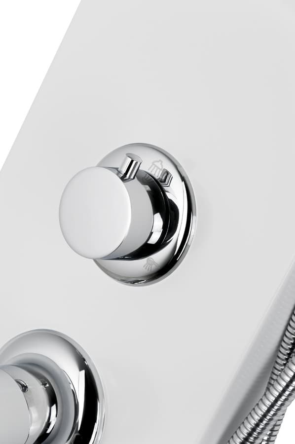 Panel prysznicowy Corsan ALTO Termostat Biały Deszczownica LED Wylewka