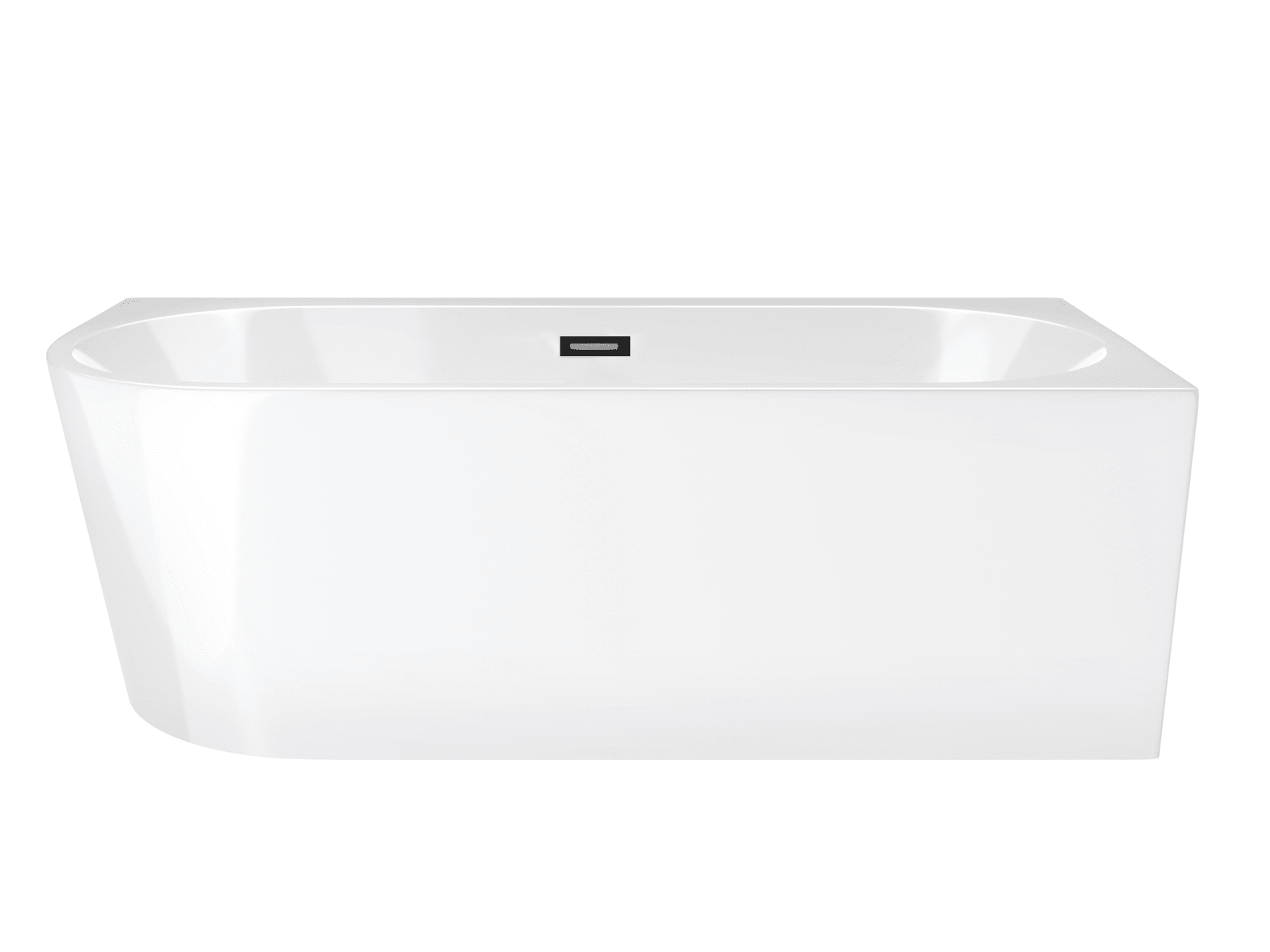 Wanna wolnostojąca narożna Corsan INTERO 160 x 74 z szeroką krawędzią Montaż prawostronny Korek klik-klak Grafit / Gun Metal