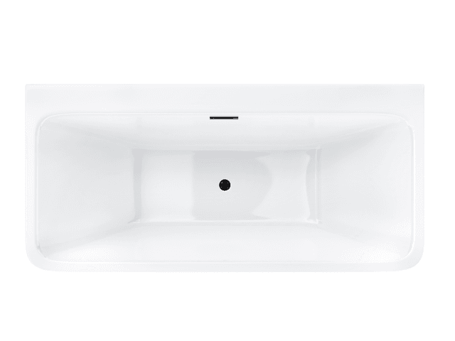 Wanna przyścienna wolnostojąca Corsan ISEO 160 x 74 cm z szeroką krawędzią Korek klik-klak Grafit / GunMetal