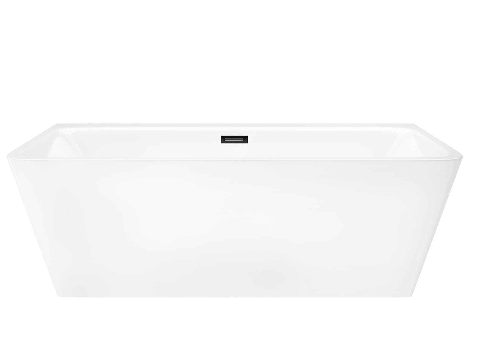 Wanna przyścienna wolnostojąca Corsan ISEO 150 x 75 cm z szeroką krawędzią Korek klik-klak Grafit / GunMetal