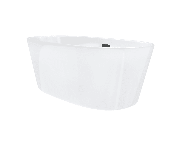 Wanna wolnostojąca Corsan SALINA 160 x 75 cm Korek klik-klak Grafit / GunMetal