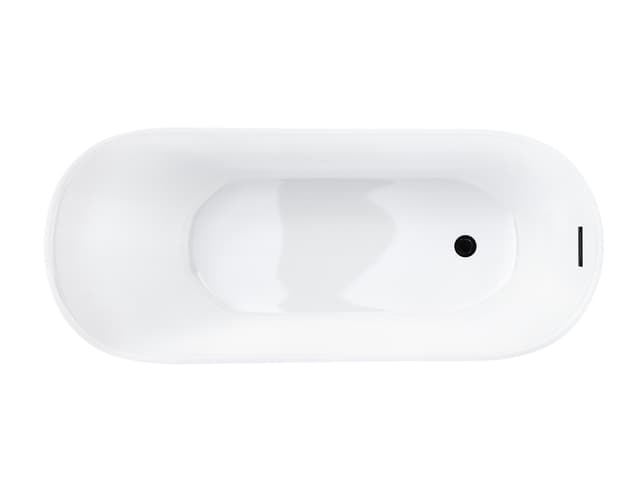 Wanna wolnostojąca Corsan ESTELLA 170 x 74 cm Korek klik-klak Grafit / GunMetal