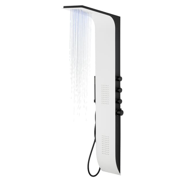 Panel prysznicowy Corsan DUO Termostat Biało-Czarny Deszczownica LED