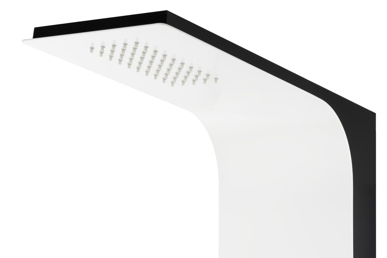 Panel prysznicowy Corsan DUO Termostat Biało-Czarny Deszczownica LED