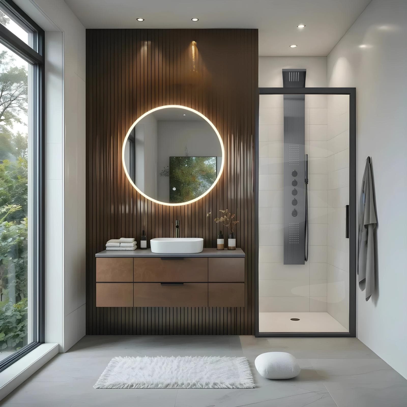 Panel prysznicowy Corsan SAMSARA Termostat Stal GunMetal