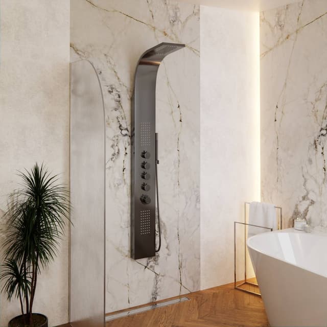 Panel prysznicowy Corsan SAMSARA Termostat Stal GunMetal