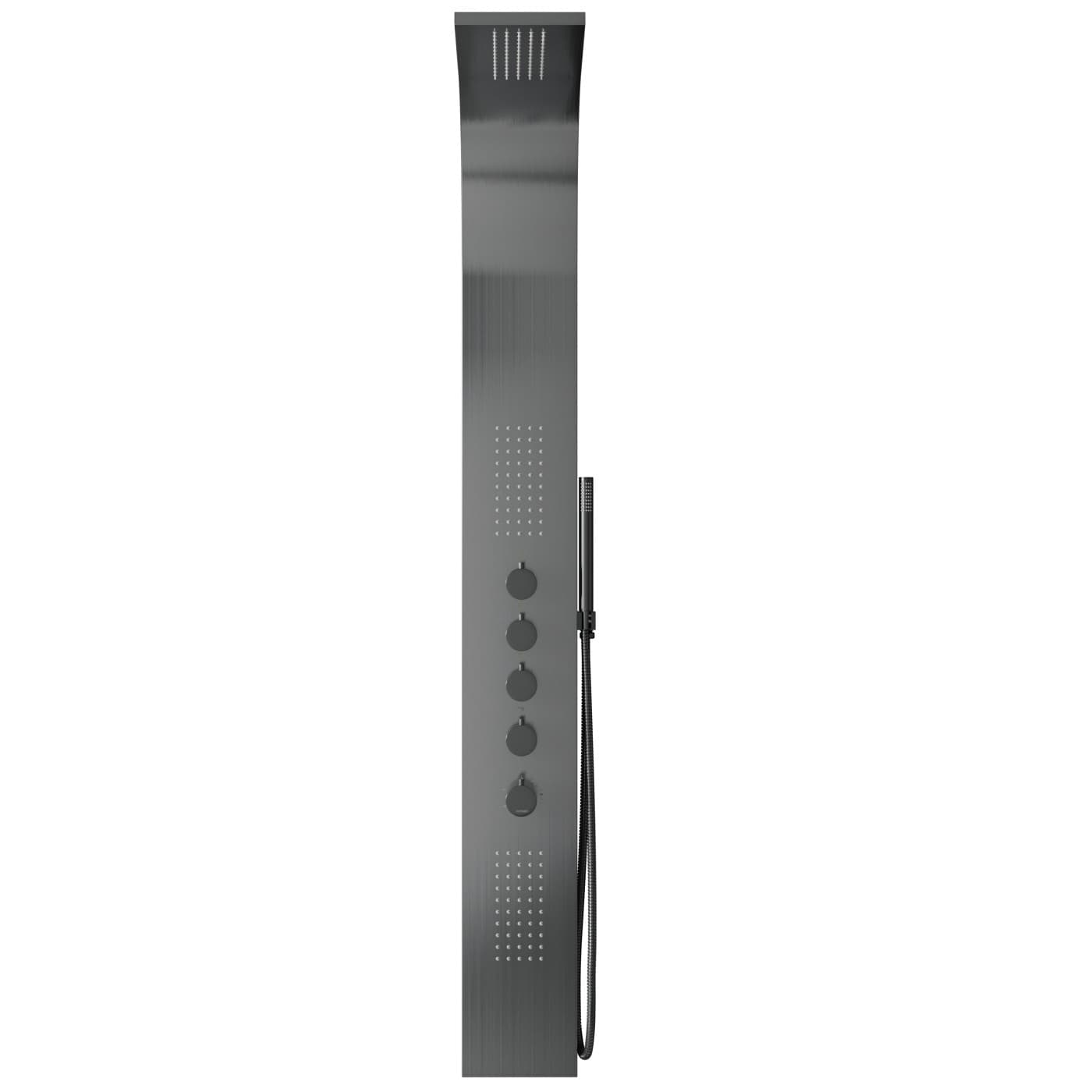 Panel prysznicowy Corsan SAMSARA Termostat Stal GunMetal Deszczownica LED