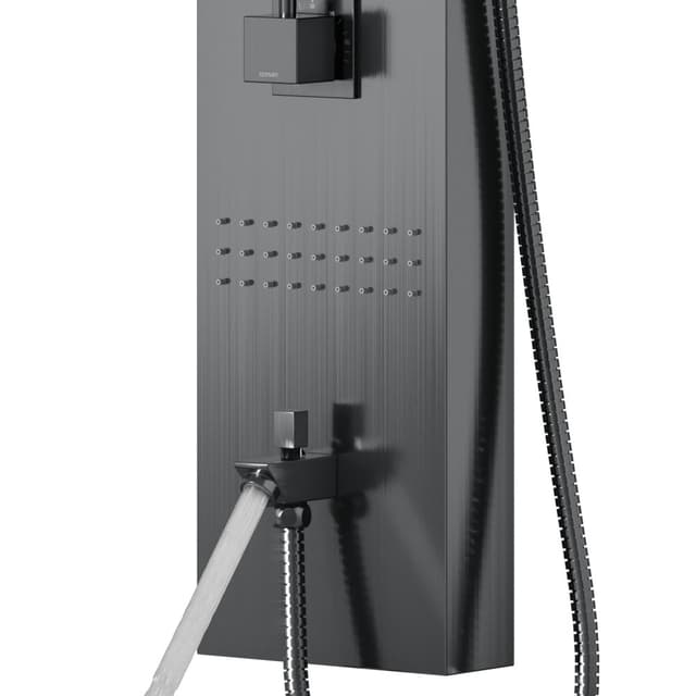 Panel prysznicowy Corsan NEO Termostat Stal GunMetal Wylewka