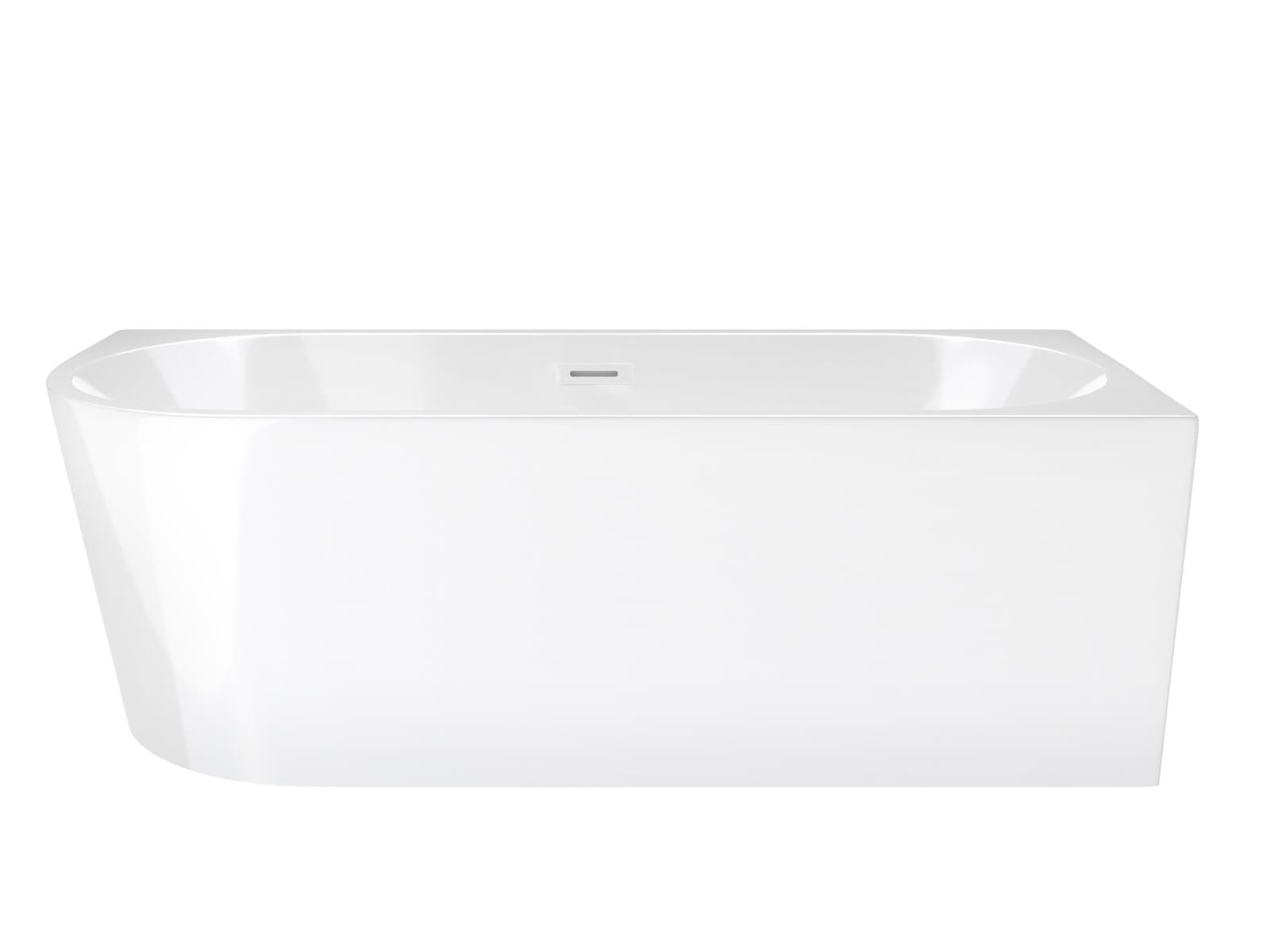 Wanna wolnostojąca narożna Corsan INTERO 150 x 74,5 Montaż prawostronny Korek klik-klak Biały