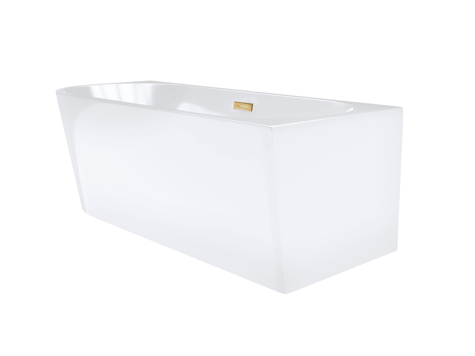 Wanna wolnostojąca narożna Corsan INTERO 150 x 74,5 Montaż prawostronny Korek klik-klak Złoty