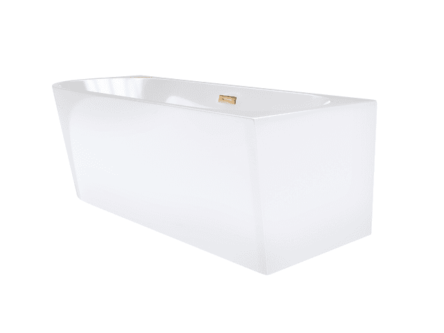 Wanna wolnostojąca narożna Corsan INTERO 150 x 74,5 Montaż prawostronny Korek klik-klak Miedziany / Różowe Złoto