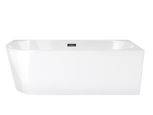 Wanna wolnostojąca narożna Corsan INTERO 150 x 74,5 Montaż prawostronny Korek klik-klak Grafit / GunMetal