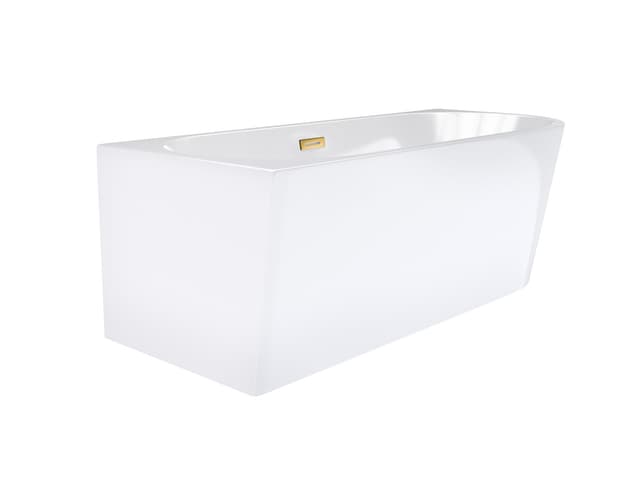 Wanna wolnostojąca narożna Corsan INTERO 150 x 74,5 Montaż lewostronny Korek klik-klak Złoty