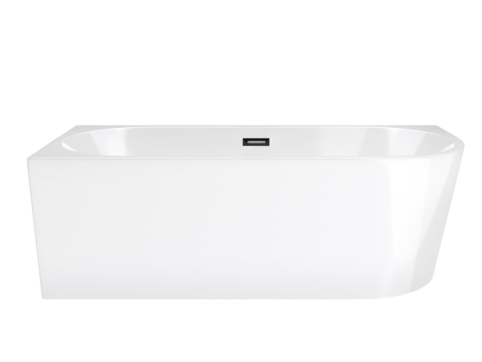 Wanna wolnostojąca narożna Corsan INTERO 150 x 74,5 Montaż lewostronny Korek klik-klak Grafit / GunMetal