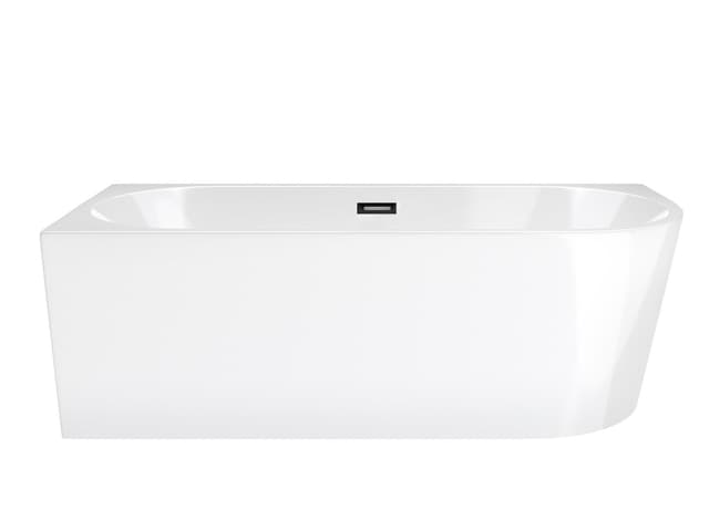 Wanna wolnostojąca narożna Corsan INTERO 150 x 74,5 Montaż lewostronny Korek klik-klak Grafit / GunMetal