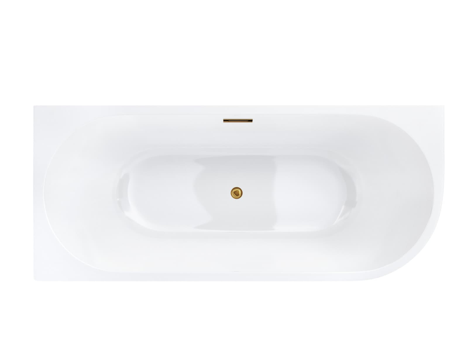 Wanna wolnostojąca narożna Corsan INTERO 170 x 73 Montaż lewostronny Korek klik-klak Szczotkowane Złoto