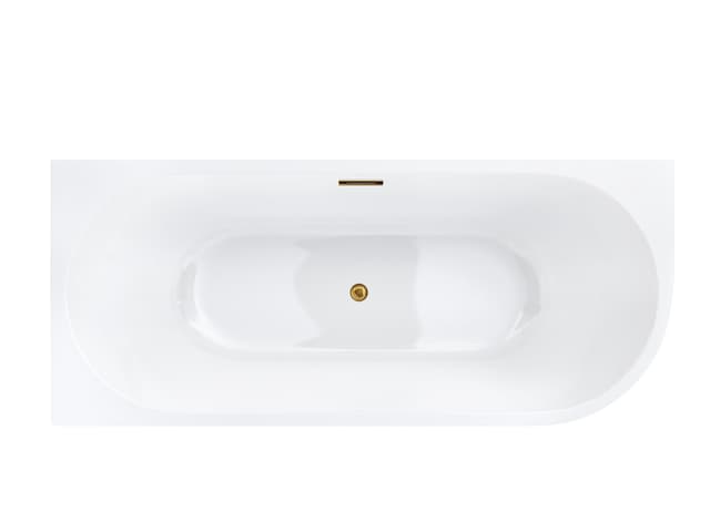 Wanna wolnostojąca narożna Corsan INTERO 170 x 73 Montaż lewostronny Korek klik-klak Szczotkowane Złoto