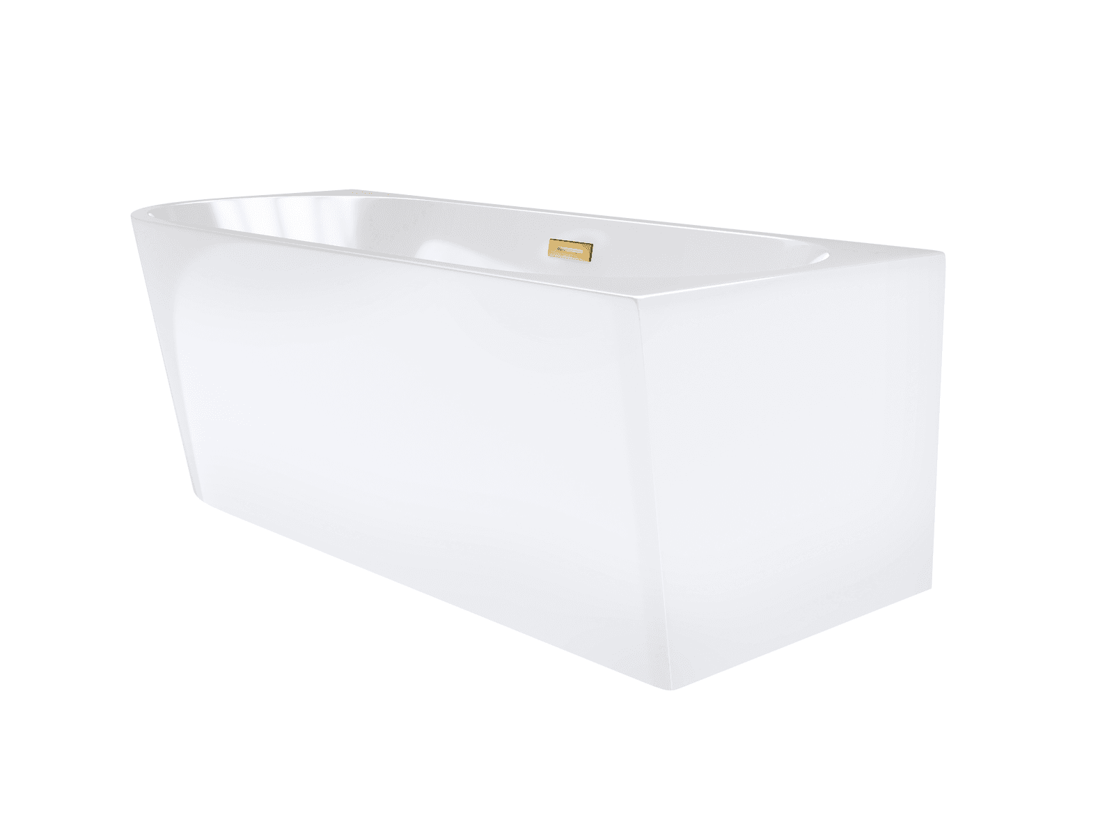 Wanna wolnostojąca narożna Corsan INTERO 160 x 75 Montaż prawostronny Korek klik-klak Szczotkowane Złoto