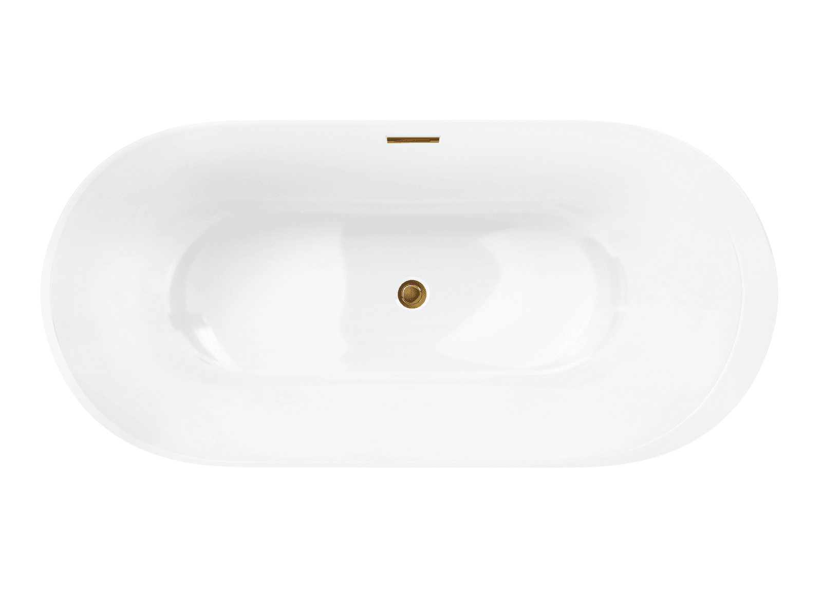 Wanna wolnostojąca Corsan RENO 160 x 74 cm z boczną półką Korek klik-klak Szczotkowane Złoto