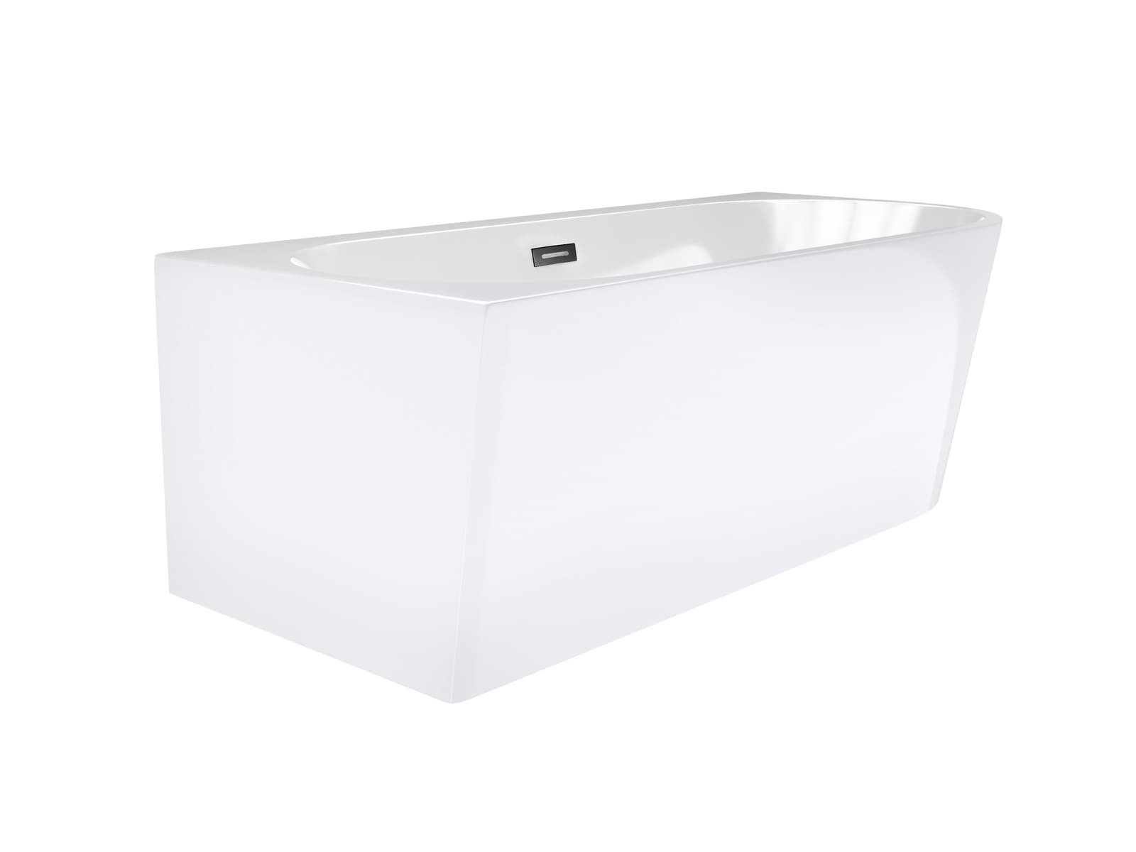 Wanna wolnostojąca narożna Corsan INTERO 150 x 74 z szeroką krawędzią Montaż lewostronny Korek klik-klak Grafit / Gun Metal