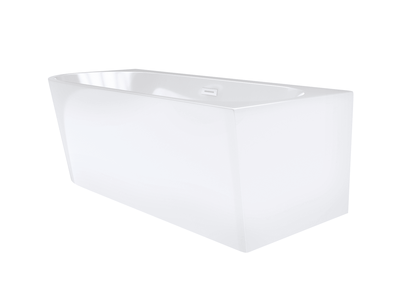 Wanna wolnostojąca narożna Corsan INTERO 150 x 74 Montaż prawostronny Korek klik-klak Biały