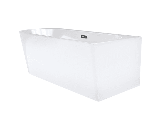 Wanna wolnostojąca narożna Corsan INTERO 150 x 74 z szeroką krawędzią Montaż prawostronny Korek klik-klak Czarny