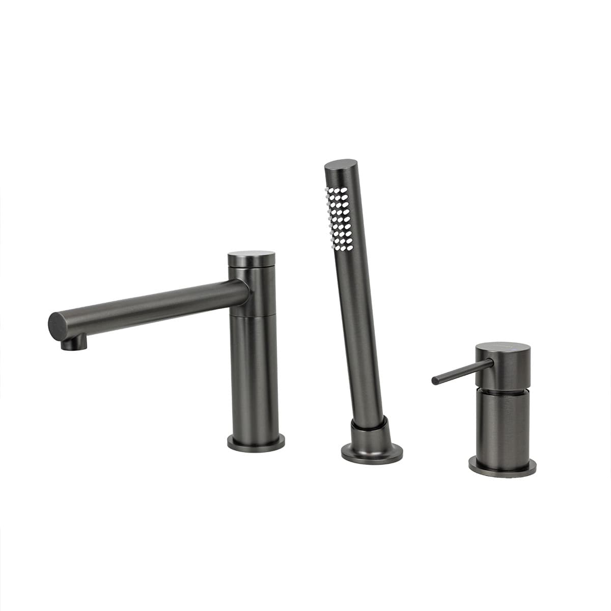 Bateria wannowa 3 otworowa LUGO CMB7542GM z wylewką i słuchawką prysznicową GunMetal