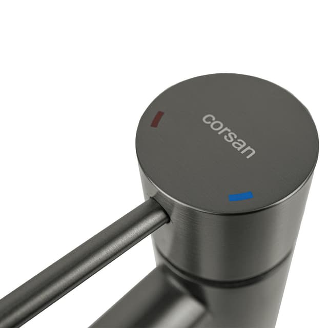 Bateria wannowa 3 otworowa LUGO CMB7542GM z wylewką i słuchawką prysznicową GunMetal